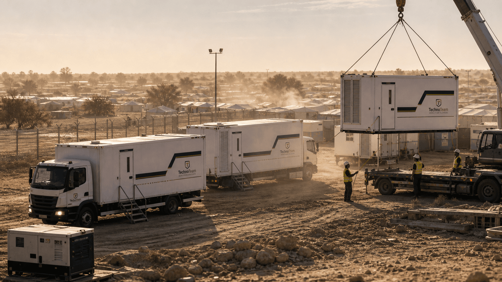 TT container deployment — convoy arriving at site